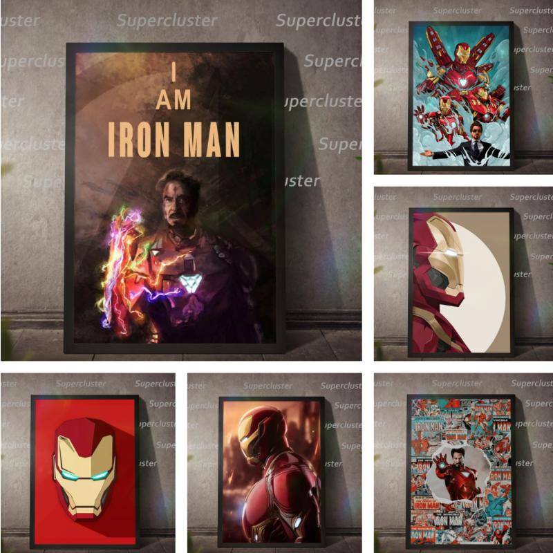 Ironman Canvas Marvel Super hero Painting Iron Man Poster Wall Print ...