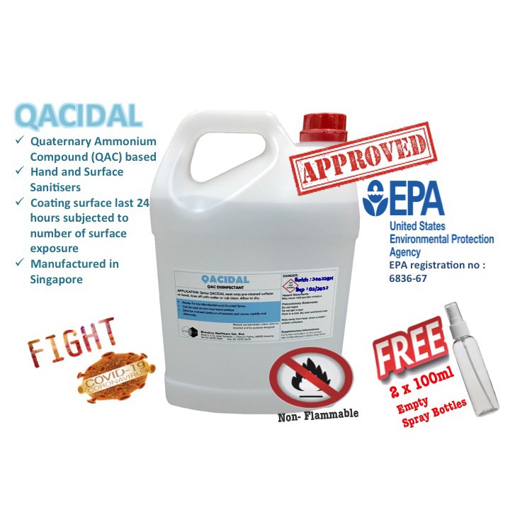 5L QACIDAL: Quaternary Ammonium Compound based Disinfectant/ Sanitizer ...