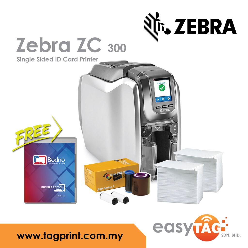 Zebra ZC300 Card Printer Shopee Malaysia