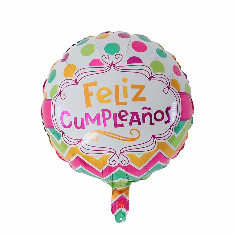 10pcs 18inch Spanish Foil Balloon Feliz Cumpleanos Balloons Helium ...