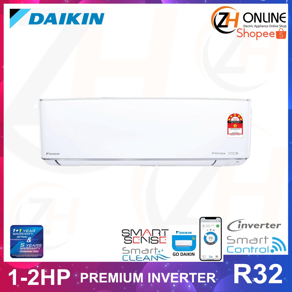 [zh]daikin R32 1hp 2hp Smarto Premium Inverter Ftkh Series