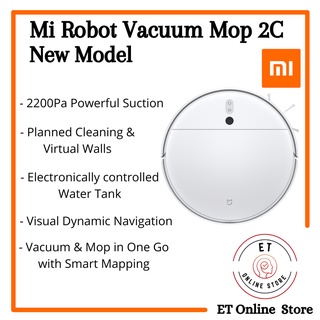 Xiaomi Robot Vacuum Mop 2C, Visual Dynamic Navigation, Remote App Control,  Planned Cleaning & Virtual Walls, 2,200 Pa Powerful Suction, Electronically