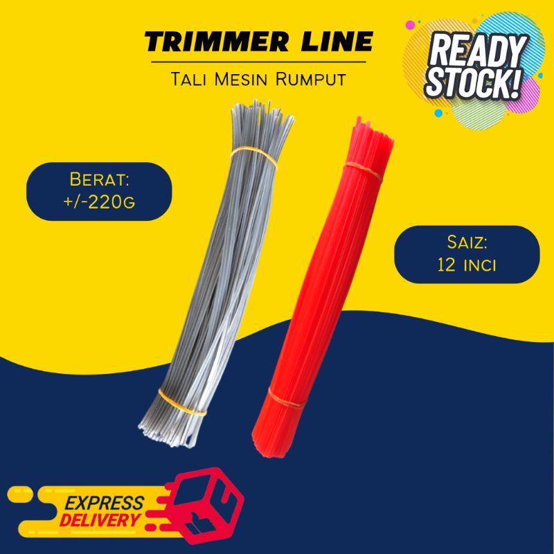 Trimmer Line Nylon Brushcutter Tali Mesin Rumput Heavy Duty Use 200gram ...