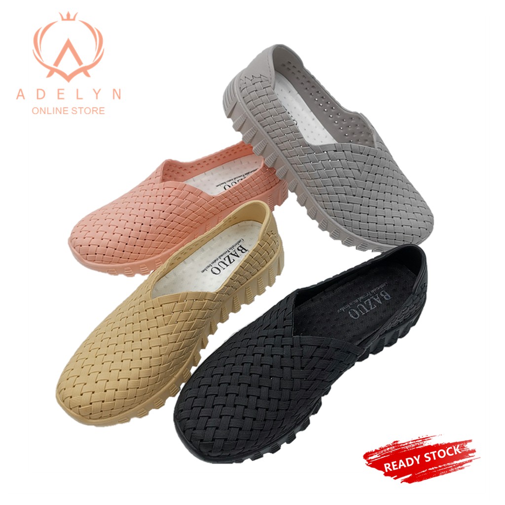 Lady Ad1 Women Slip Ons Flat Jelly Shoes Rubber Soft Working Kasut