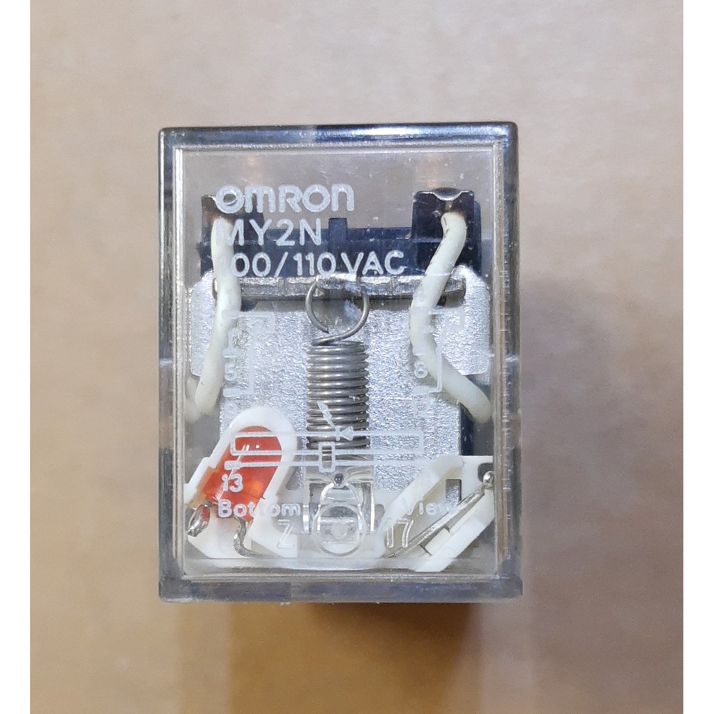 OMRON RELAY MY2N AC100/110 5A, Output 2PDT, Operating Indicator LED