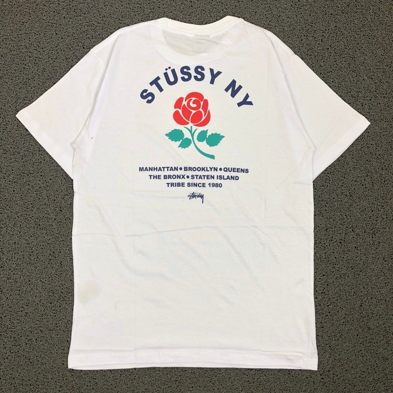 Tshirt Stussy Ny Brooklyn Rose Black And White Premium Authentic