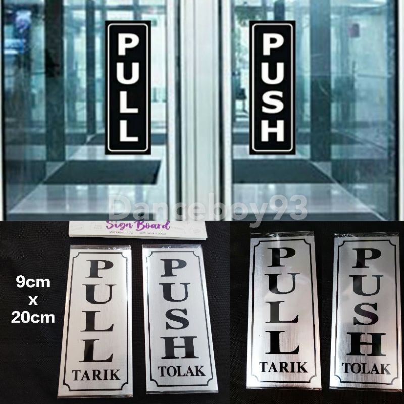 20x9cm Aluminium Signboard/Door Wall Sticker/Sticker push and pull ...