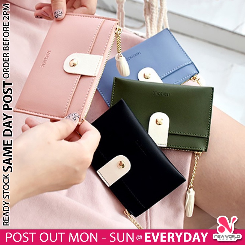 𝗦𝗧𝗬𝗟𝗜𝗦𝗛 》 Short Portable Cardful Wallet Zip Women Purse Korea Pouch Bag ...