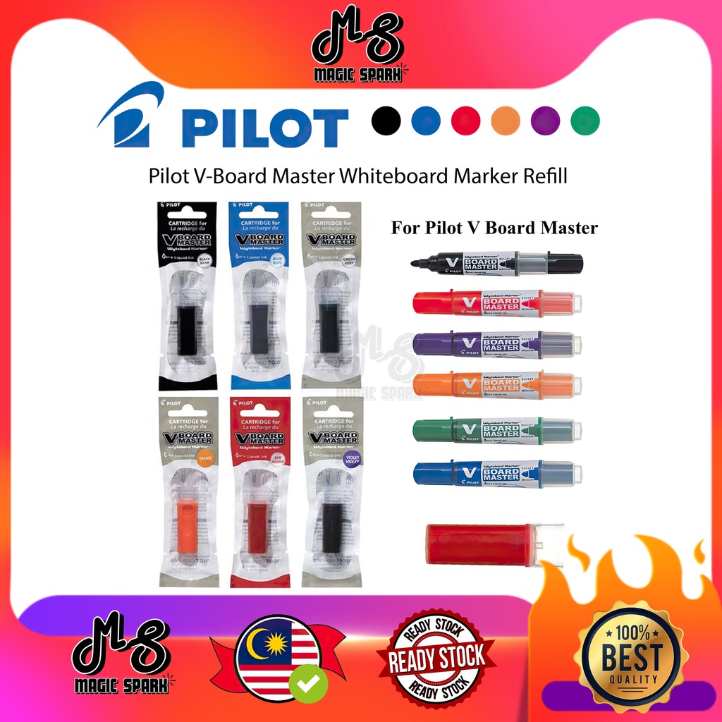 PILOT V-BOARD MASTER WHITEBOARD MARKER INK CARTRIDGE ( WBS-VBM ...