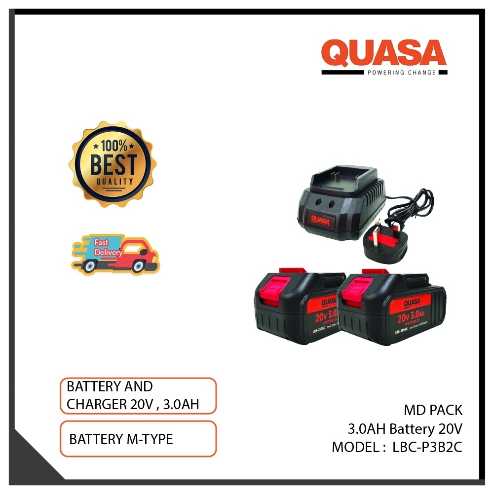 QUASA LBCP3B2C 20V 3.0AH Battery MD Pack ( 2 x Batteries 3.0Ah