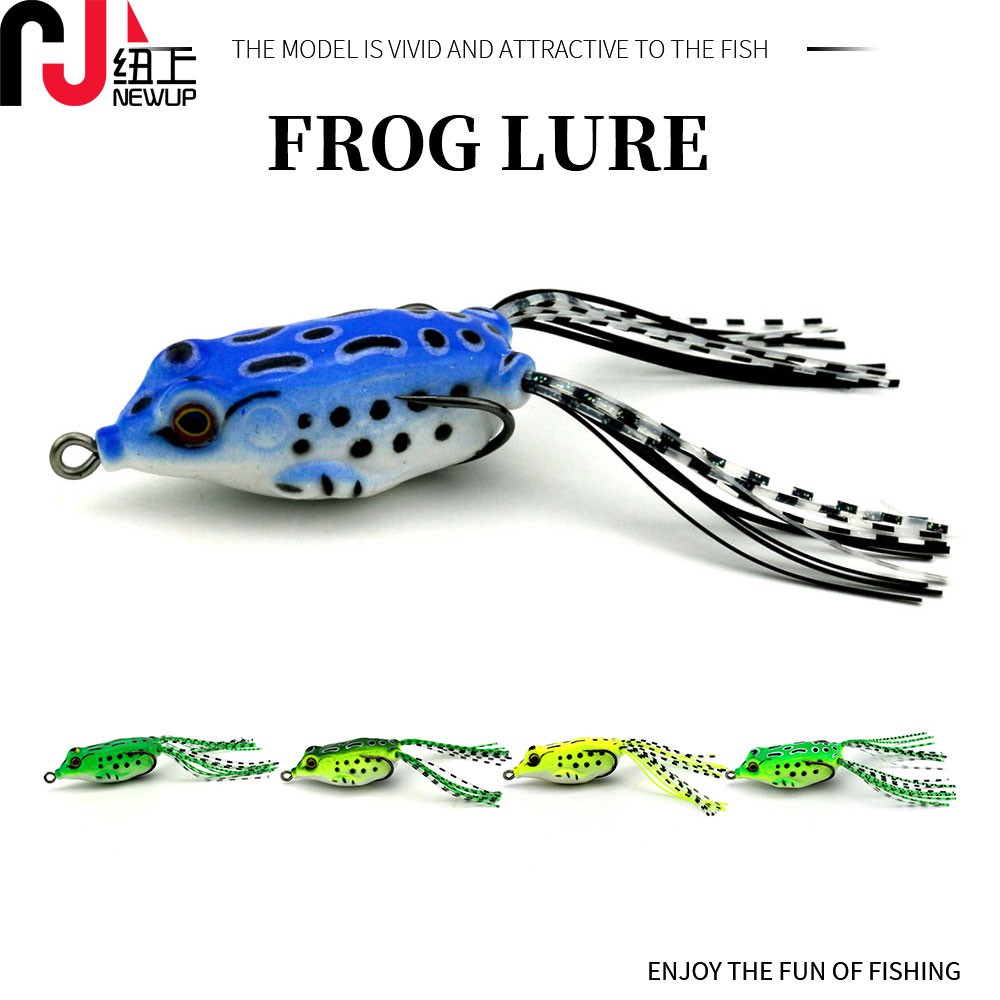 NEWUP】5cm/8g Bionic Soft Frog Popper Jump Frog Reel Lure Jig Katak（frog）Fishing  Bait