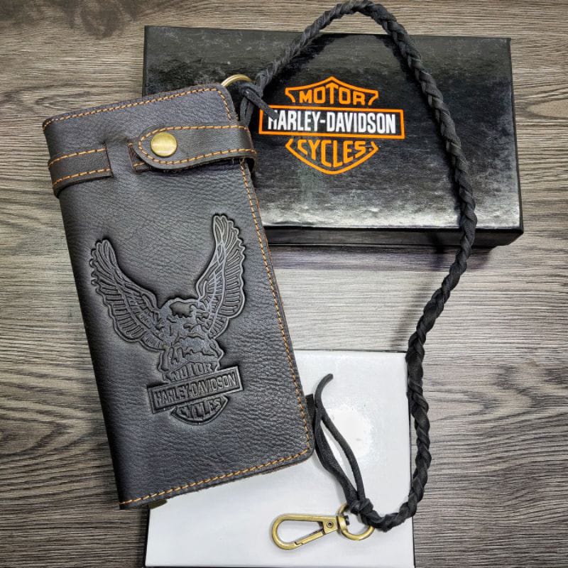 Harley davidson Long Wallet Imported Genuine leather biker