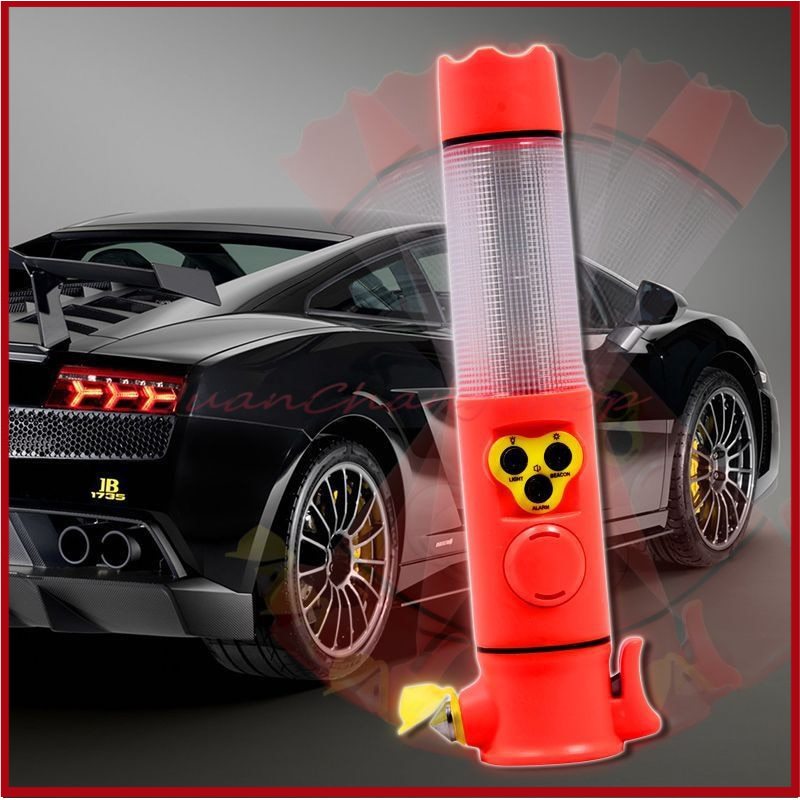 6 IN 1 Multifunctional Emergency Life Hammer Car Safety LED flashlight ...