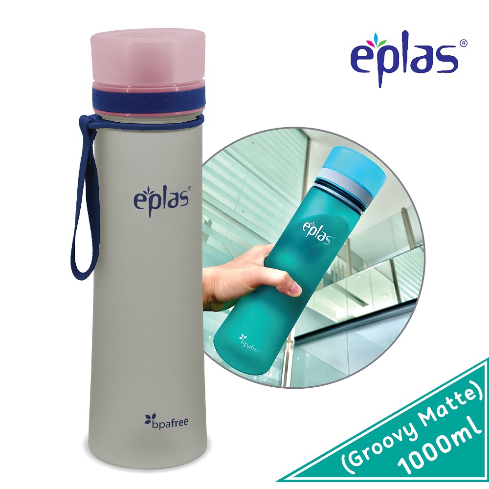 Eplas Modern 8001000ml Water Bottle With Handle Groovy Matte Body Water Tumbler Botol Air 