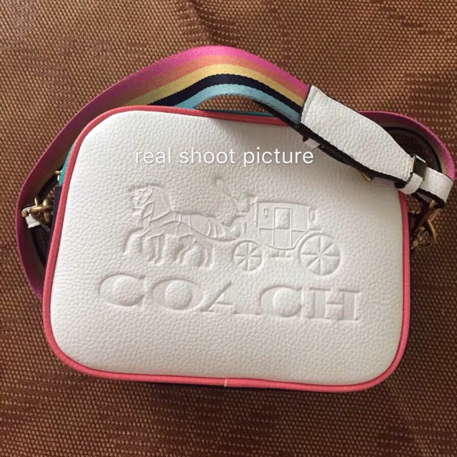 Sale Coach Camera Bag Crossbody Bag Rainbow strap Shopee Malaysia