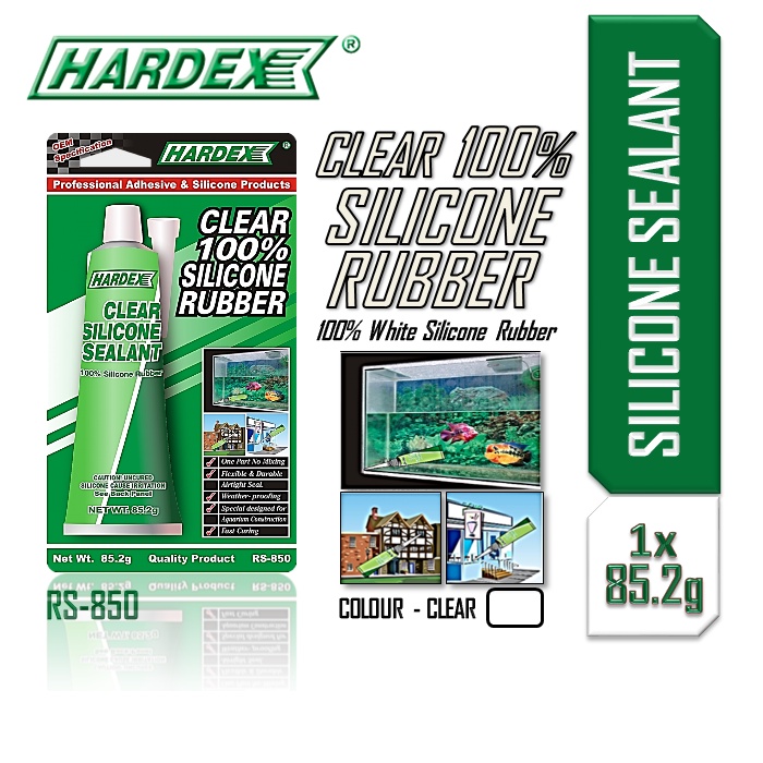 HARDEX Clear 100 Silicone Rubber 85.2g Sealant Tube RS850 Silicone Sealant Rubber Sealant