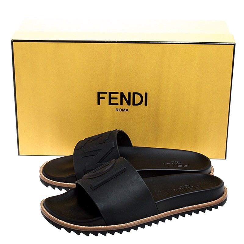 Fendi rubber slide discount sandals