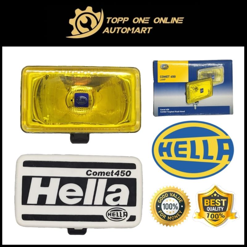 Hella Comet 450 Spot Light Kit With H3 Bulbs, Caps & Wiring - Pair