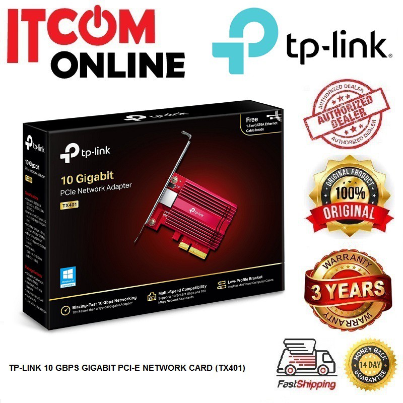 TP-LINK 2.5GPS / 10GBPS GIGABIT PCI-E NETWORK LAN CARD (TX201