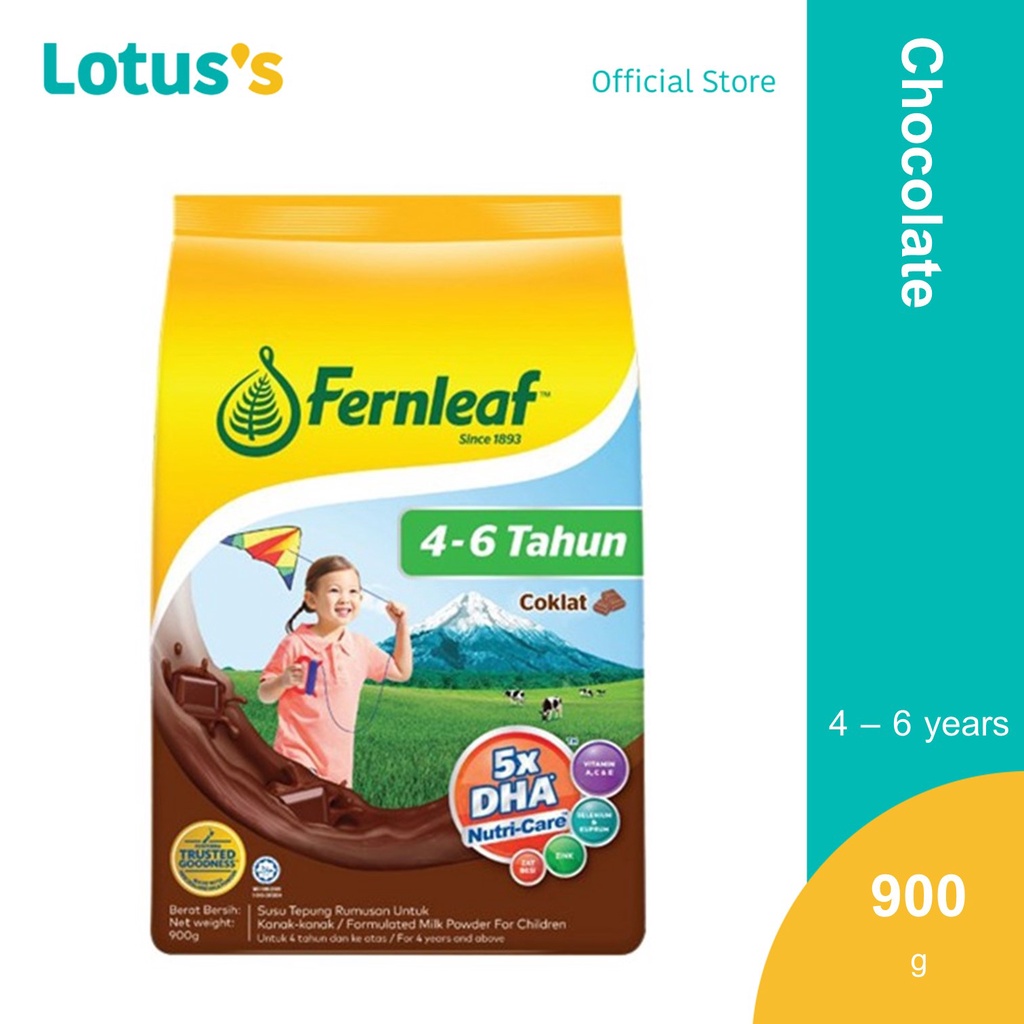 Fernleaf 4 6 Years Kids Milk Formula Chocolate 900g Shopee Malaysia