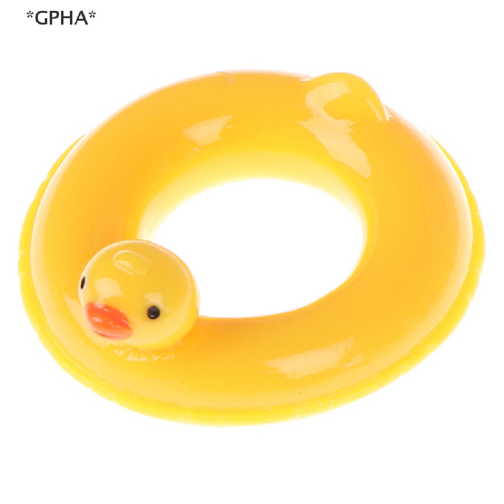 GPHA 16 112 Dollhouse miniature yellow duck life swim ring for doll
