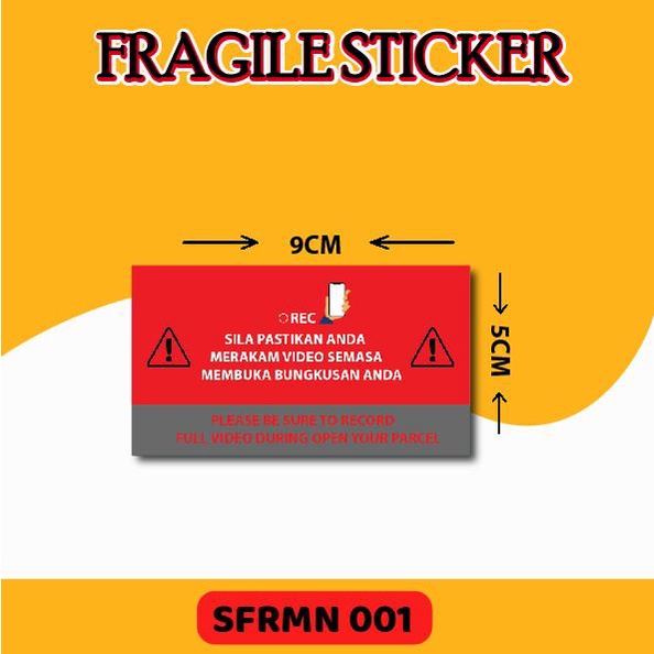 STICKER FRAGILE RAKAM SEMASA BUKA BUNGKUSAN MELINTANG 🔥BUY 10 FREE 1🔥 ...