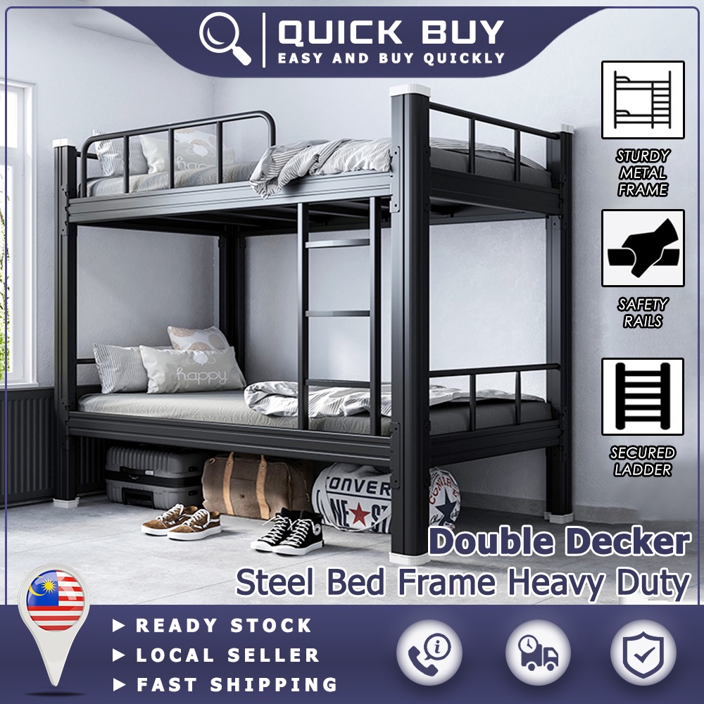 QB HP051 Double Decker Steel Bed Frame Heavy Duty Extra Thick Steel ...