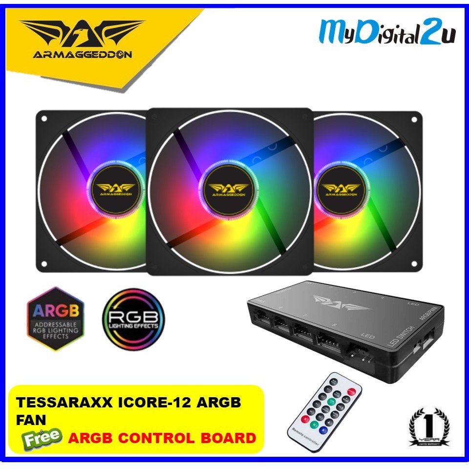 Armaggeddon Tessaraxx TX-iCore ARGB Fan - Triple Combo [Free Aura Sync ...