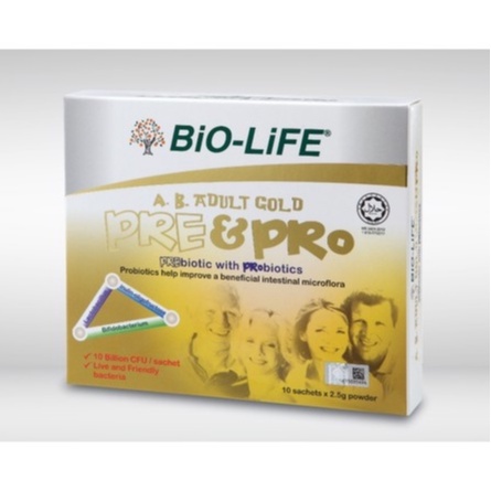 Bio-Life A.B. Adult Gold PRE&PRO Prebiotics & Probiotics Sachet 2.5 G ...