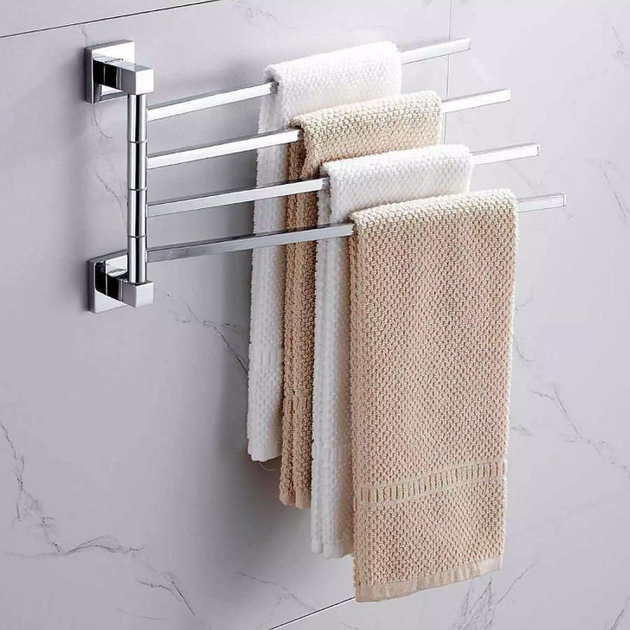 4-pole Rotating Stainless Towel Rack 4-Pole Stainless Bathroom Towel ...