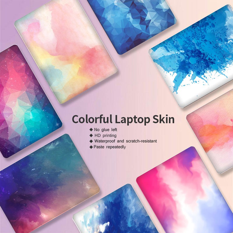 Full Set of DIY Watercolor Rendering Effect Laptop Sticker Laptop Skin ...