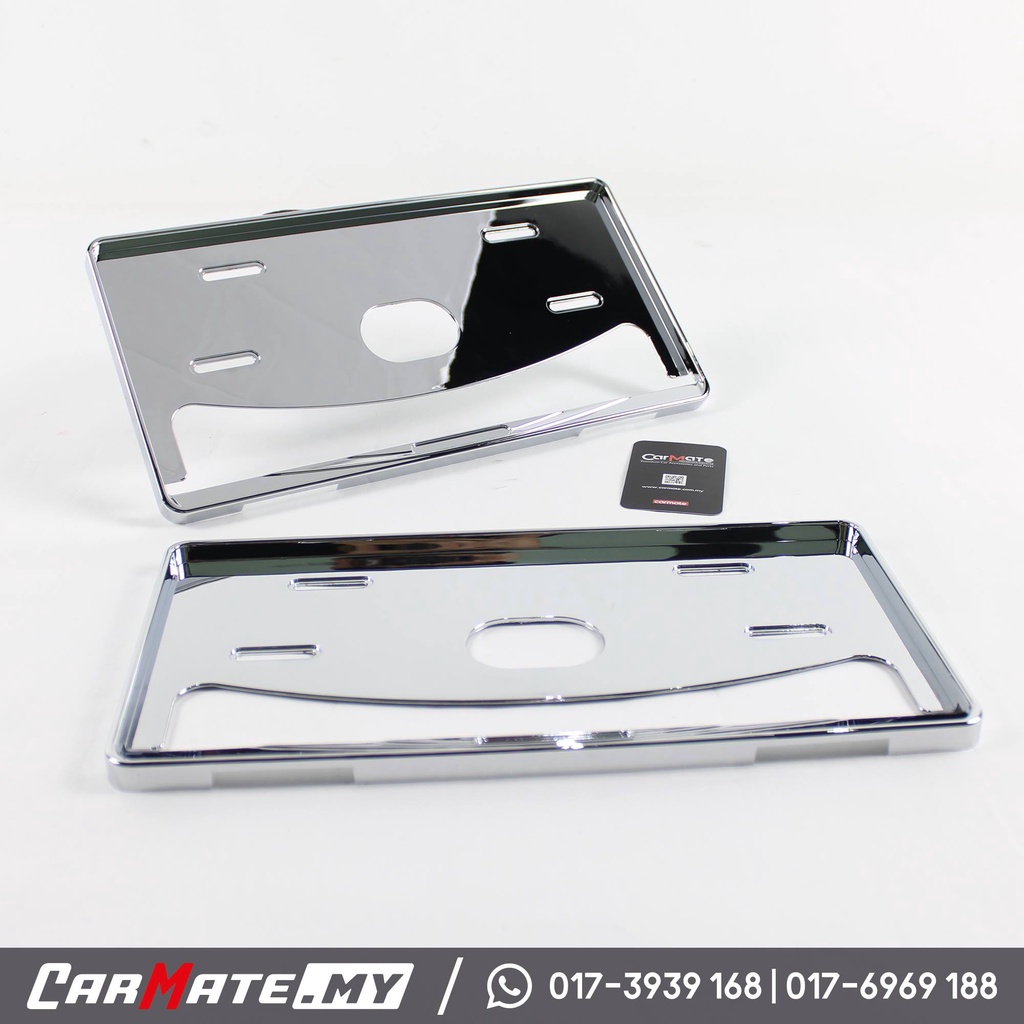 JDM Silver Chrome Car License Plate Vehicle Number Plate Cover Holder