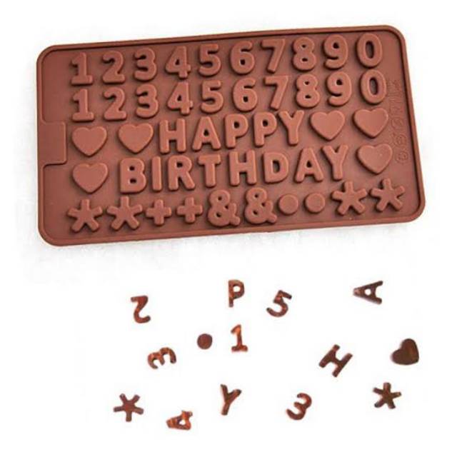 Chocolate Pudding Happy Birthday Number Silicone Cake Mold | Shopee ...