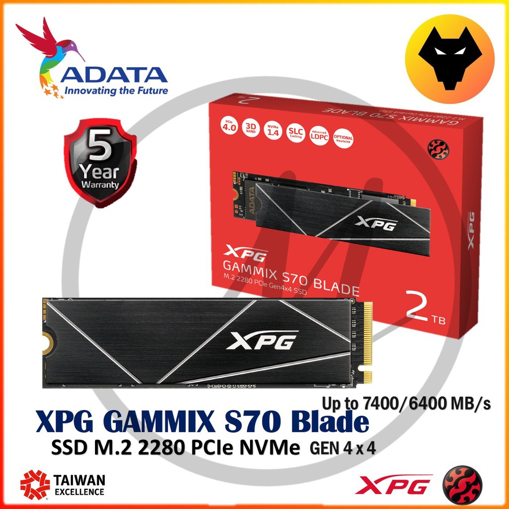 Adata Ssd M2 Gen4 S70 Blade Nvme Pcie Gen 4x4 M2 2280 Ssd Xpg 512gb1tb2tb Shopee Malaysia 9592