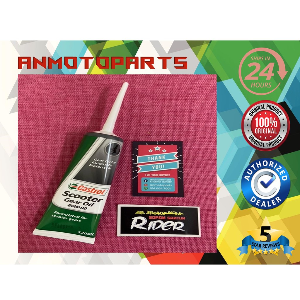 CASTROL SCOOTER GEAR OIL 80W90 120ML 100 ORIGINAL (MINYAK GEAR SKUTER