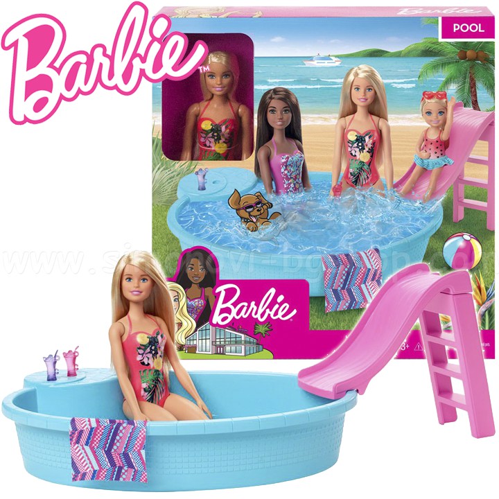 BARBIE DOLL AND POOL PLAY SET BARBIE BEACH SWIMMING POOL SWIMMING POOL ...