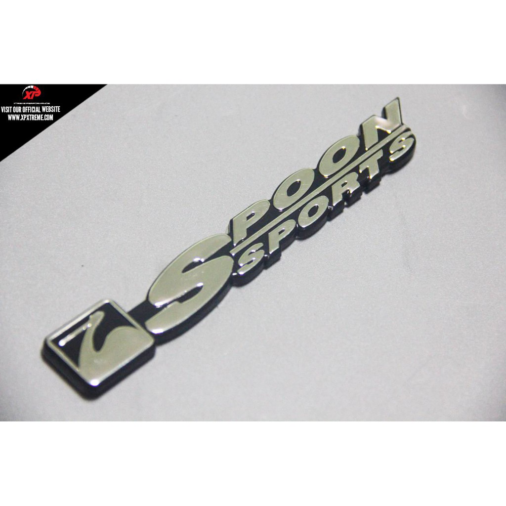 LOGO CAR EMBLEM SPOON SPORT CHROME HIGH QUALITY RESIN SILVER 3M STICK ...