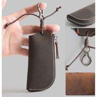 Hook Keychain Holder Zipper Coin Purse Universal Key Pouch Men