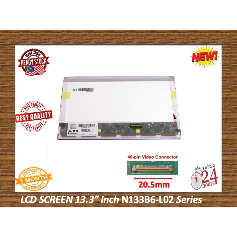 13.3 inch 40 Pin LCD SCREEN TOSHIBA PROTEGE T230 C630 C635 L630 L635 ...