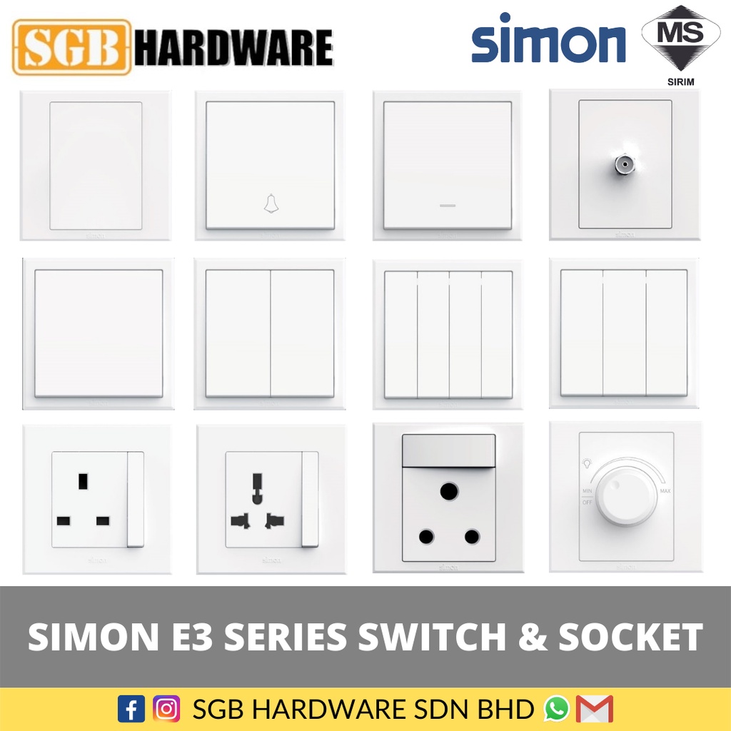 Simon E3 Switch & Socket / Switch Socket / Socket Outlet E3 Simon Sirim ...