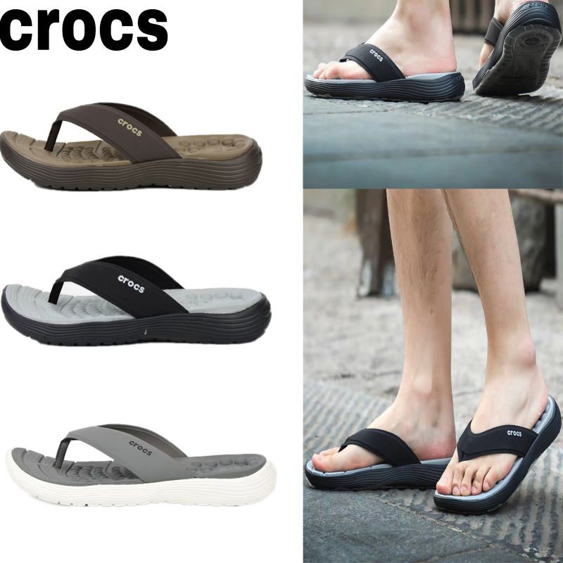 Crocs men's reviva flip flops day comfort hot sale