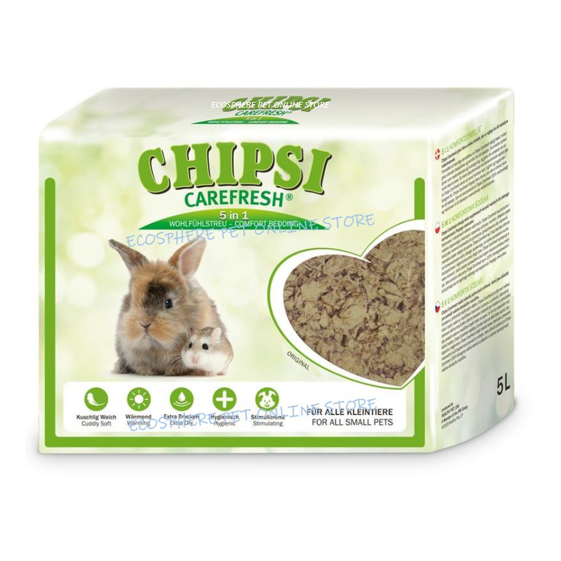 CHIPSI Carefresh 5 in 1 Comfort Bedding 5L (For Hamster, Rabbit, Guinea