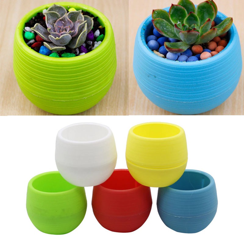 Colorful Flower Pot Mini Succulent Cactus Plasti Round Plant Pot ...