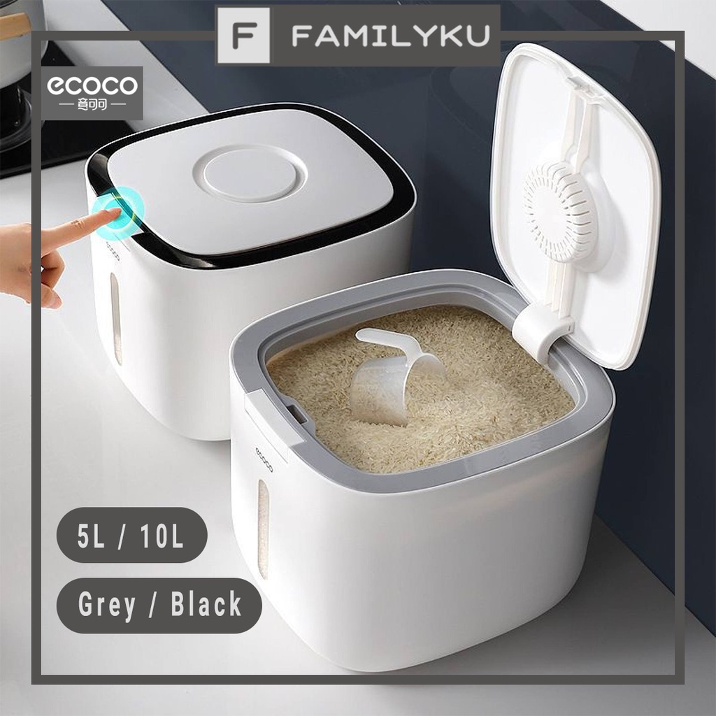 ECOCO 5KG / 10KG Rice Storage Container Box Insect-Proof Sealed Storage ...