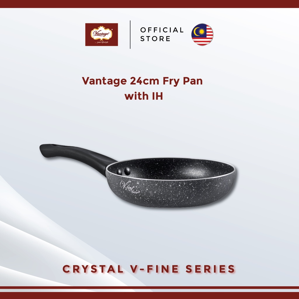 Vantage Crystal V-Fine 24cm Non-Stick Frying Pan with IH (24cm/1.3L ...
