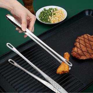 Premium Stainless Steel Kitchen Tongs BBQ Thongs Stainless Steel Meat  Barbecue Clamp Hollow Food Steak Bread Clip Kitchen Gadget Utensil 