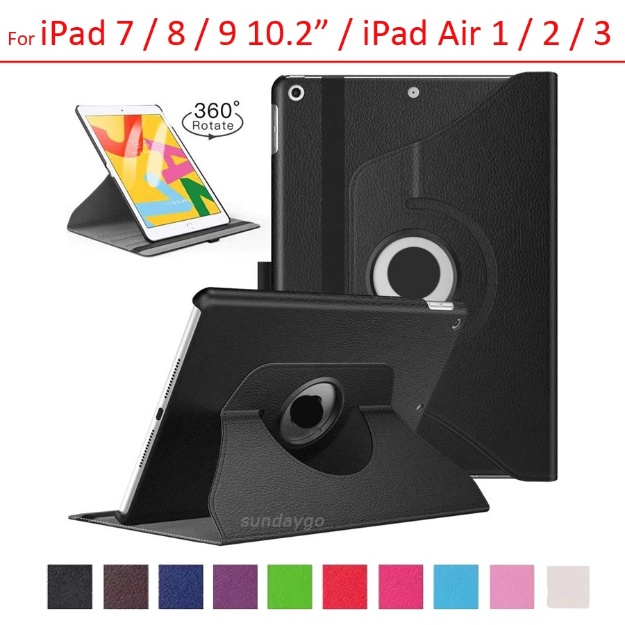 FOR Ipad 5 6 7 8 9 10.2 Air 1 2 3 9.7 Pro 10.5 PU Leather 360 Spin
