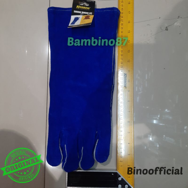 Flex Warm Promax Blue Welding Gloves - 1 Pair - 40cm Long - PREMIUM Lederhandschuhe Schweißen MIG MAG