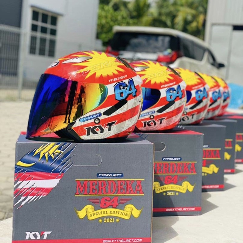 (ORIGINAL KYT) Helmet Kyt merdeka 64 Hellcat Design 2021 Free Gift