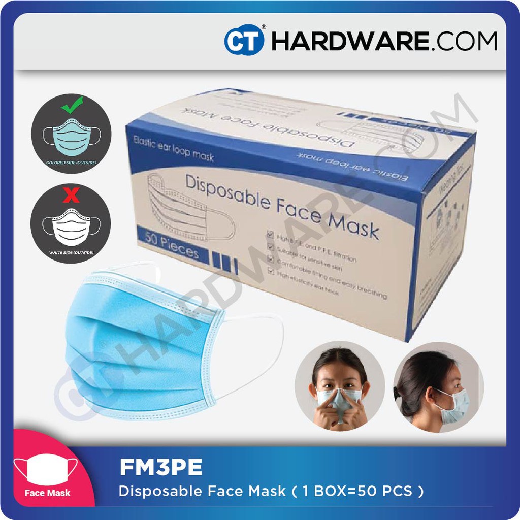 50Pcs Disposable 3-Layer Masks/1*40